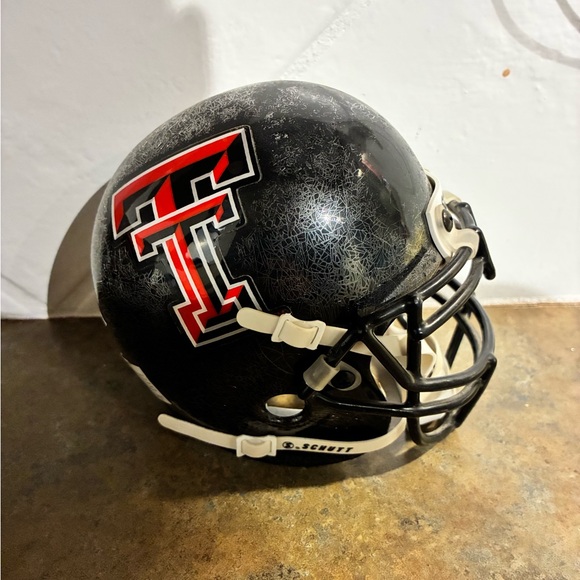 Texas Tech Red Raiders (NCAA)  Schutt Black crackle look Football Helmet - Picture 3 of 5